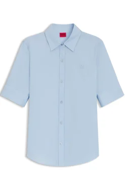 Regular-Fit Bluse aus leichtem Baumwoll-Canvas