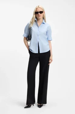 Regular-Fit Bluse aus leichtem Baumwoll-Canvas