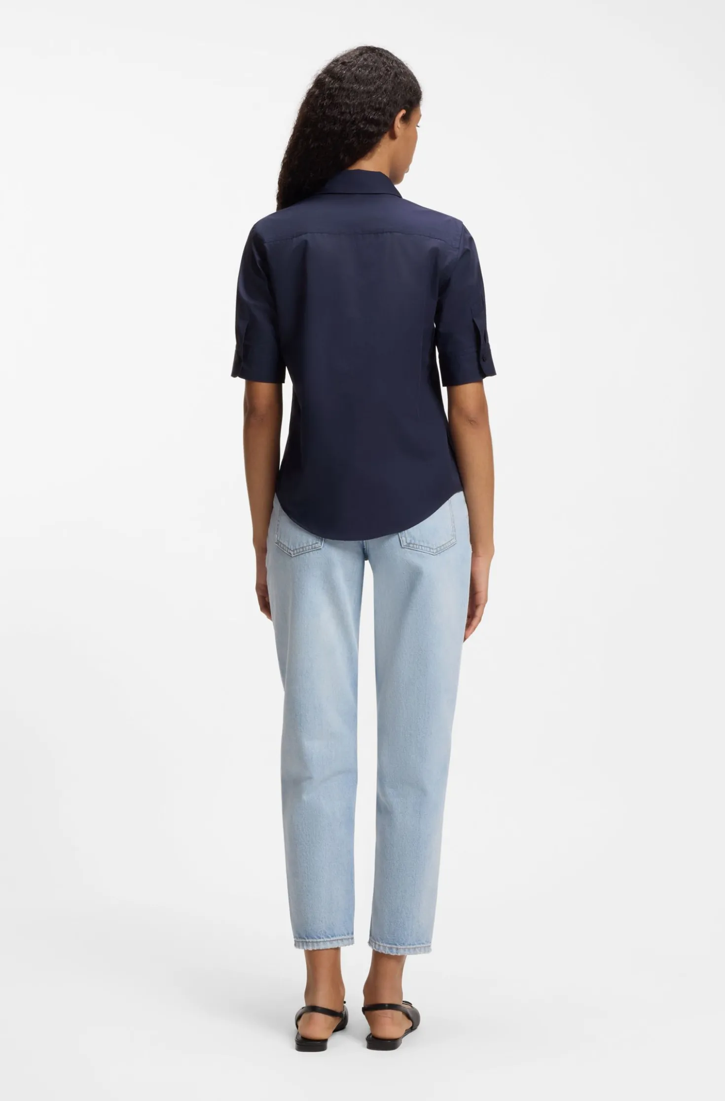 Regular-Fit Bluse aus leichtem Baumwoll-Canvas