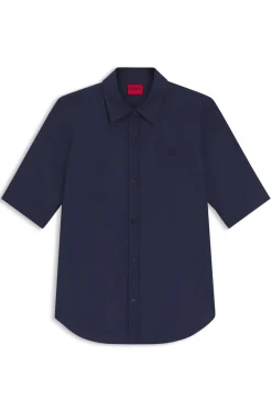 Regular-Fit Bluse aus leichtem Baumwoll-Canvas