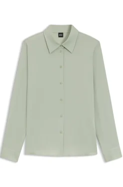 Regular-Fit Bluse aus Stretch-Seide