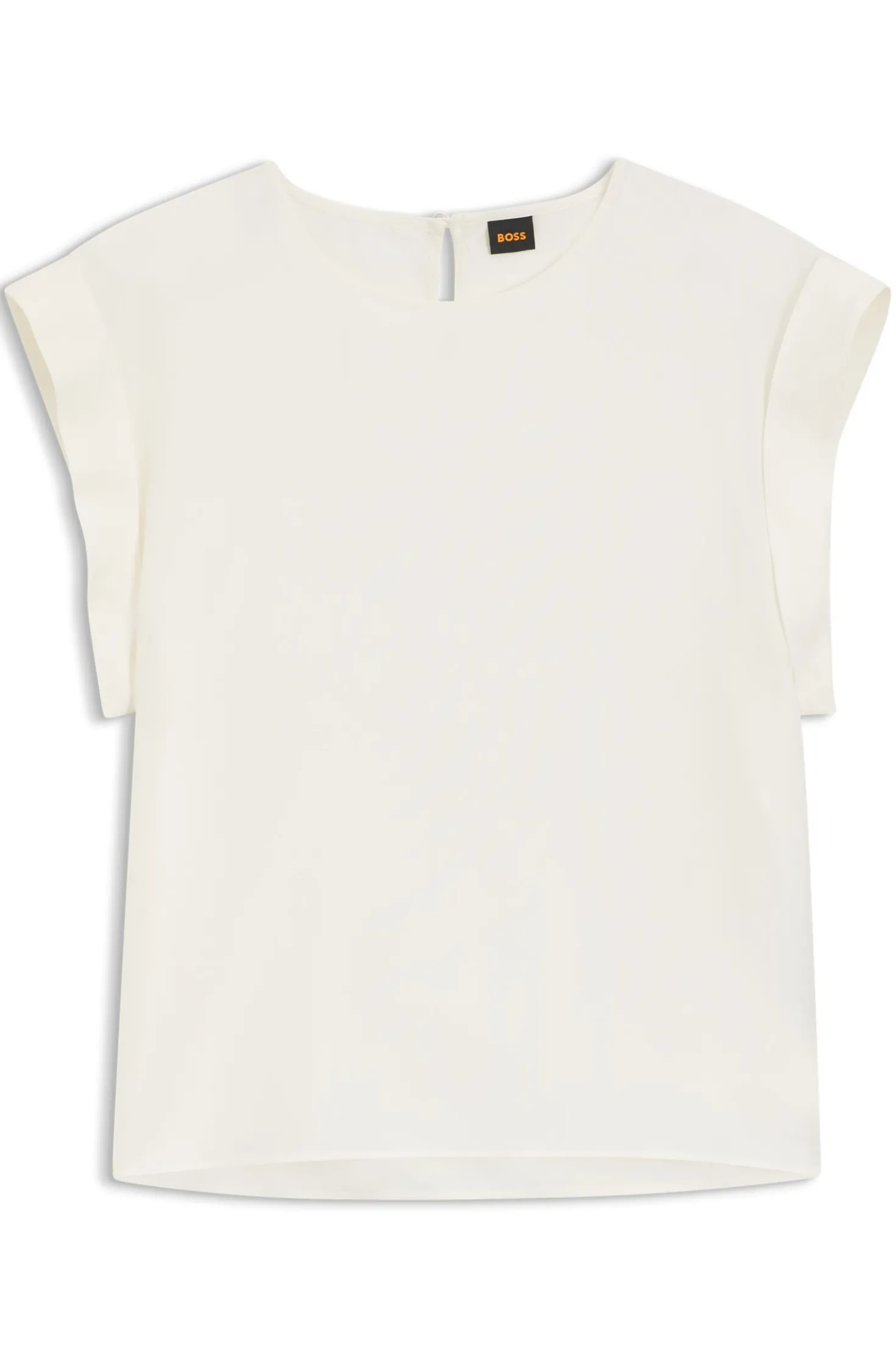 Regular-Fit Bluse mit Schlüsselloch-Detail auf der Rückseite