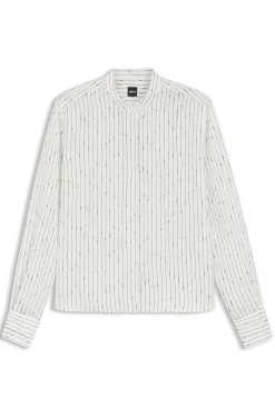 Regular-Fit Bluse mit unregelmäßigen Streifen