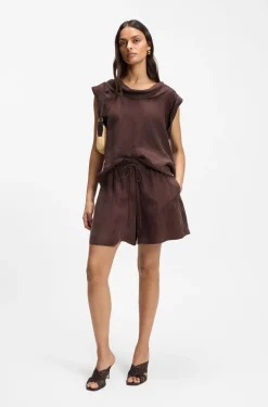 Regular-Fit Bluse mit Wasserfall-Kragen