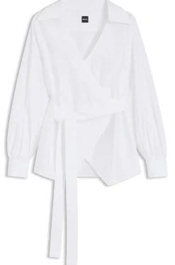 Regular-Fit Bluse mit Wickelfront