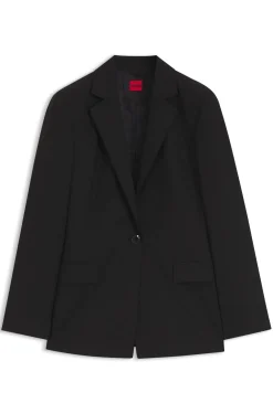 Regular-Fit Ein-Knopf-Blazer aus Stretch-Flanell