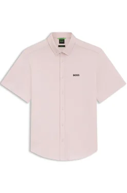 Regular-Fit Hemd aus knitterfreiem Baumwoll-Jersey