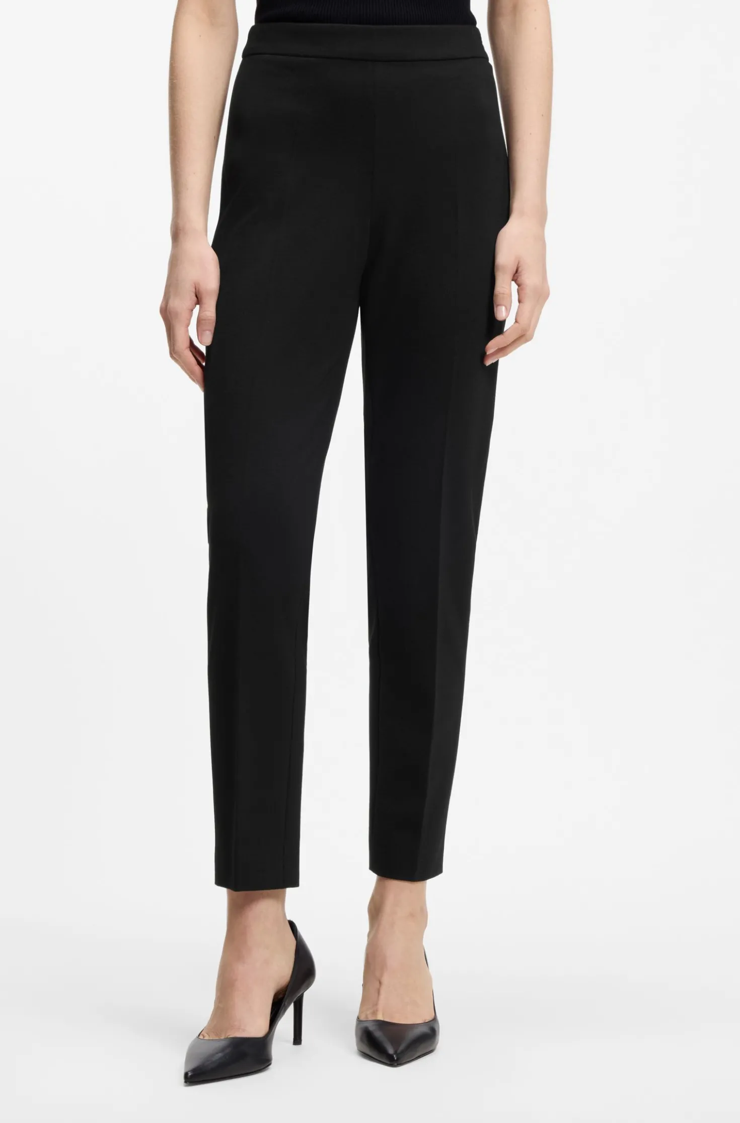 Regular-Fit Hose aus Stretch-Gewebe mit konischem Beinverlauf