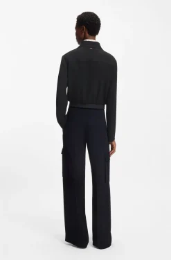 Regular-Fit Jacke aus Krepp-Gewebe mit Reißverschluss