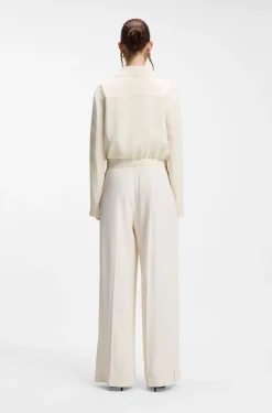 Regular-Fit Jacke aus Krepp-Gewebe mit Reißverschluss