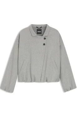 Regular-Fit Jacke aus Stretch-Gewebe mit Sharkskin-Struktur