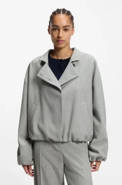 Regular-Fit Jacke aus Stretch-Gewebe mit Sharkskin-Struktur