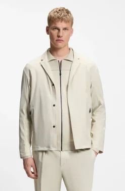 Regular-Fit Jacke aus wasserabweisendem Stretch-Gewebe