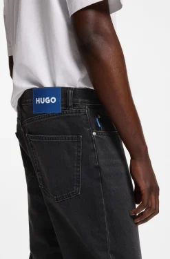 Regular-Fit Jeans aus dunkelgrauem Denim