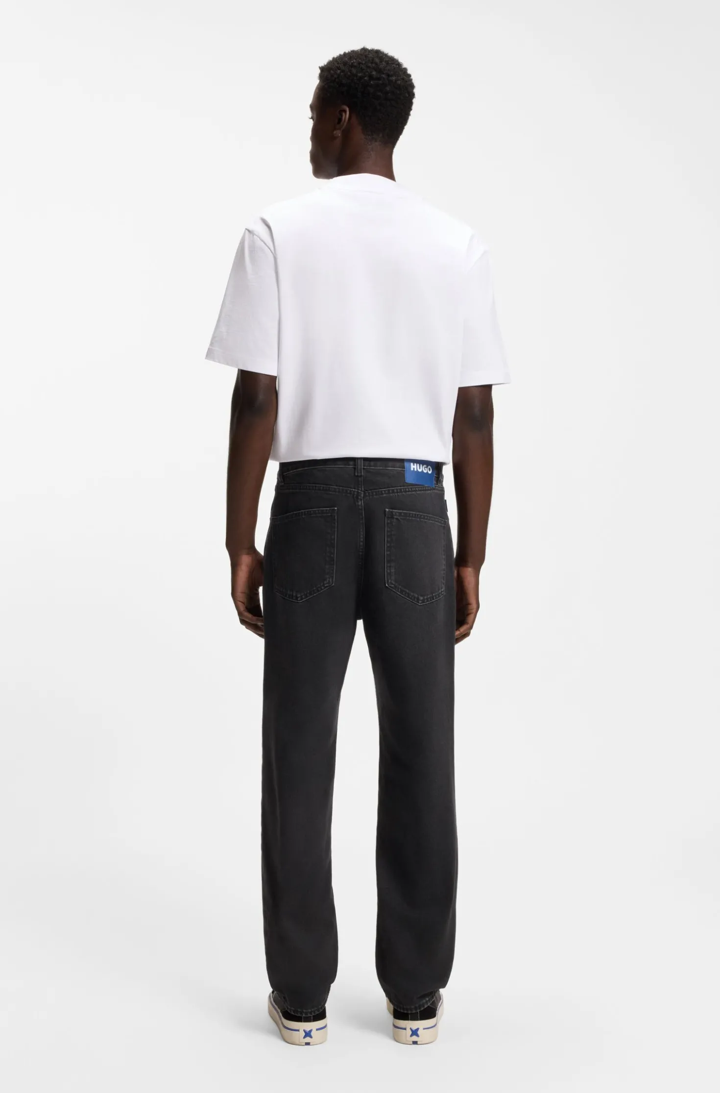 Regular-Fit Jeans aus dunkelgrauem Denim