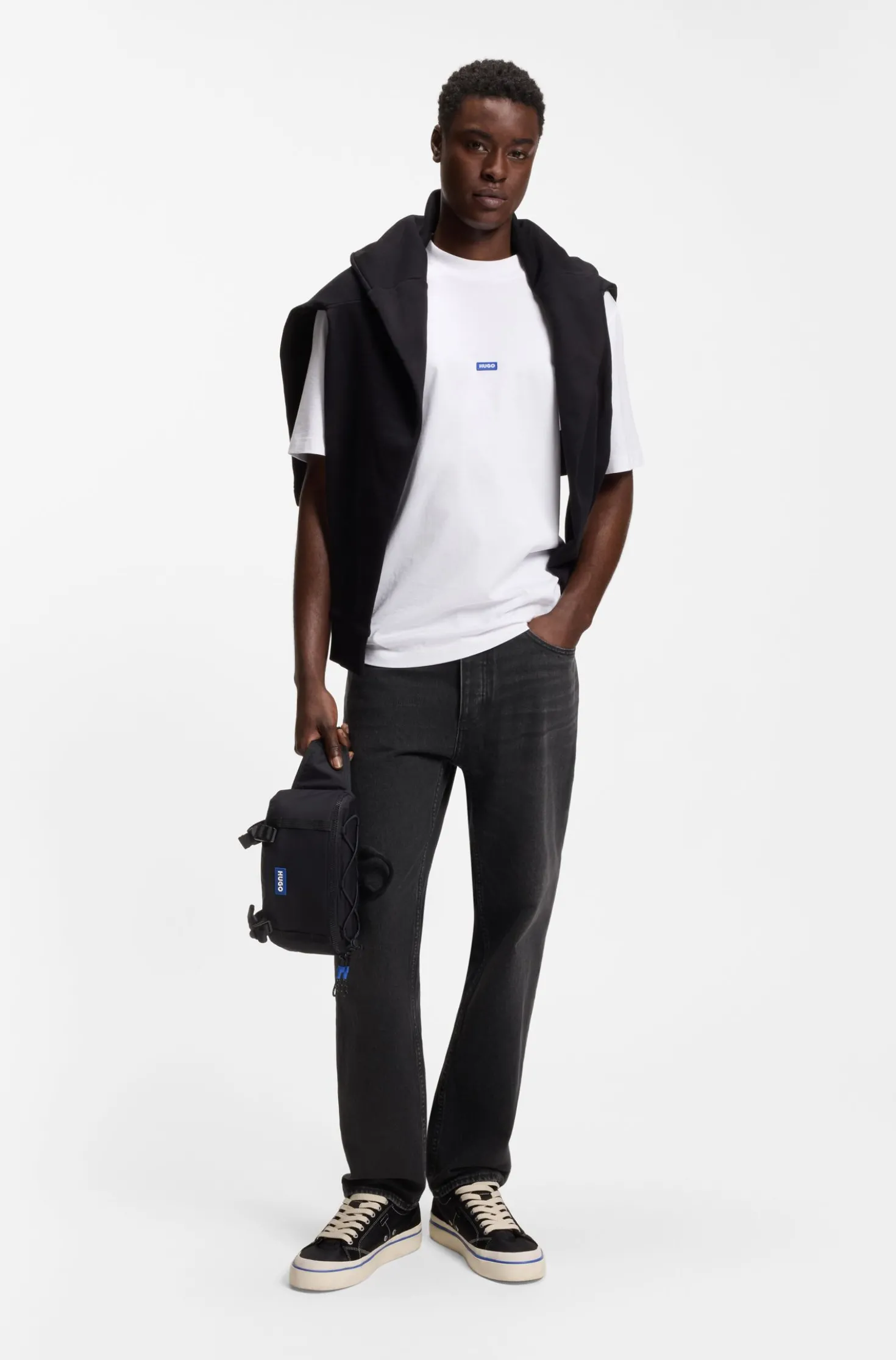 Regular-Fit Jeans aus dunkelgrauem Denim