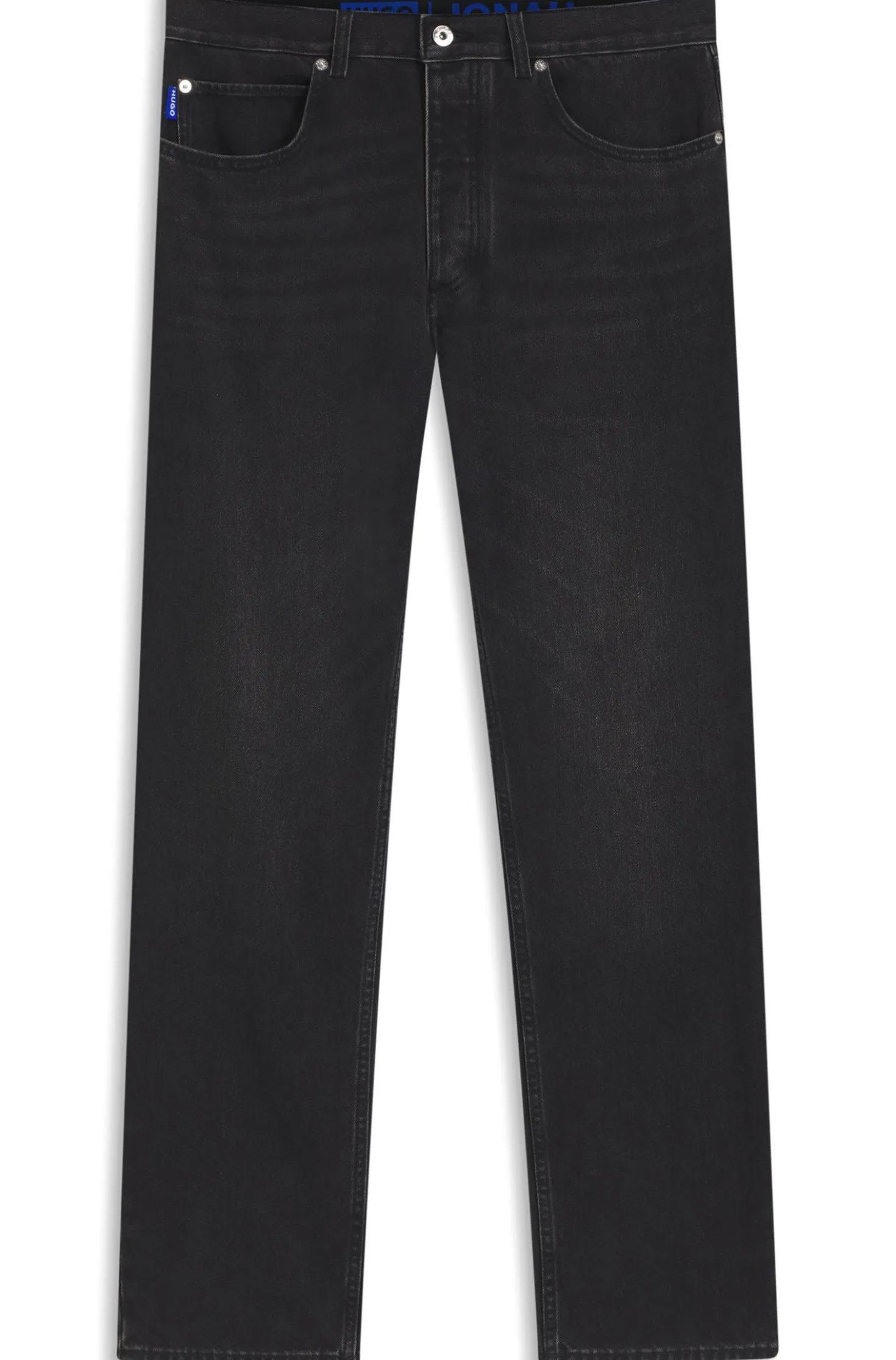 Regular-Fit Jeans aus dunkelgrauem Denim