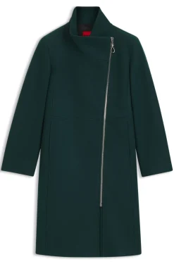Regular-Fit Mantel mit asymmetrischem Reißverschluss