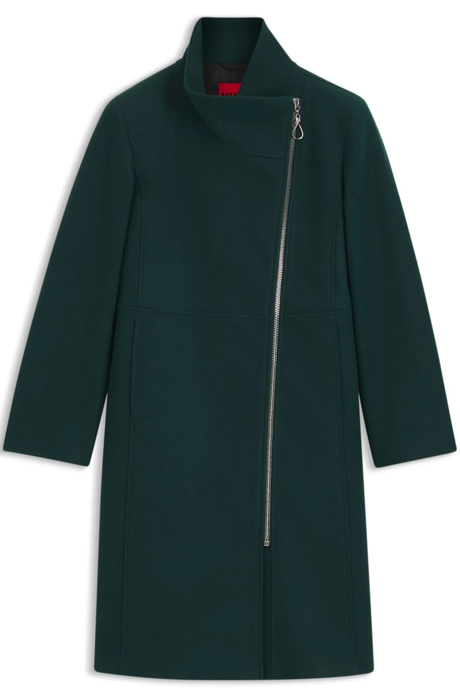 Regular-Fit Mantel mit asymmetrischem Reißverschluss