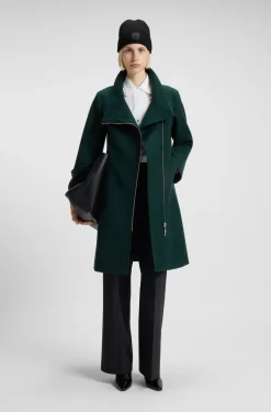 Regular-Fit Mantel mit asymmetrischem Reißverschluss