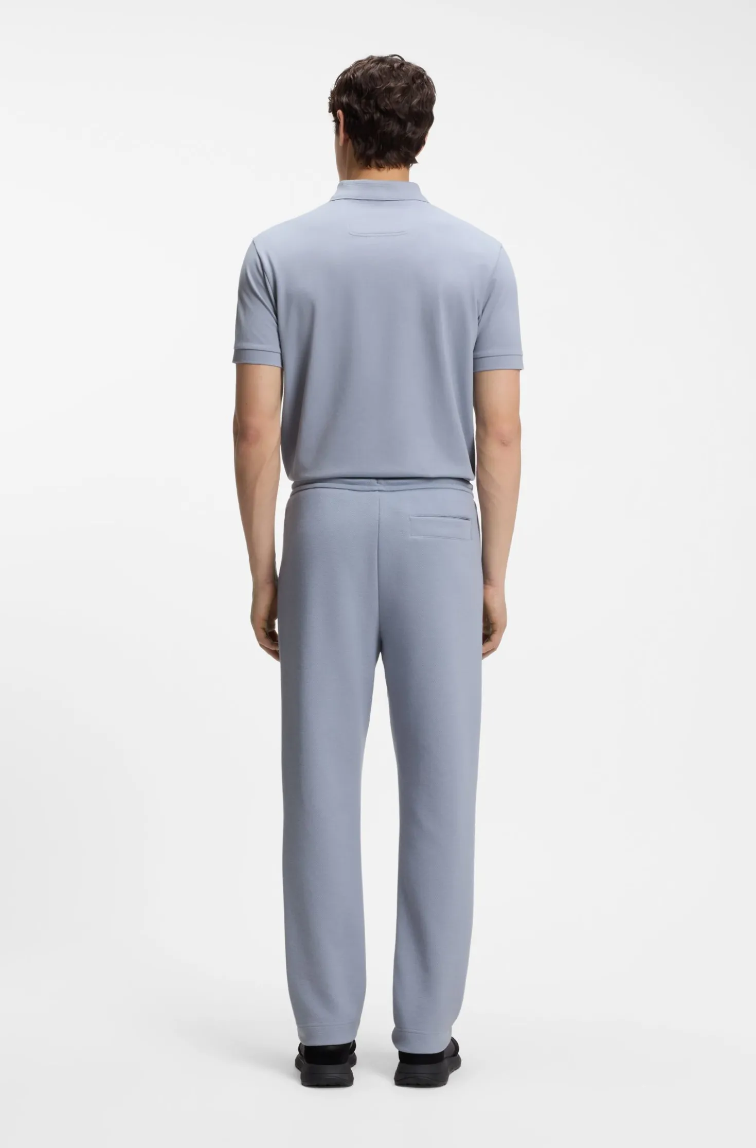 Regular-Fit Piqué-Jogginghose aus Baumwoll-Mix