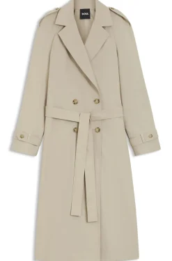 Regular-Fit Trenchcoat aus Stretch-Baumwolle
