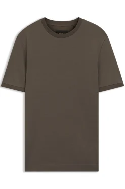 Regular-Fit T-Shirt aus Baumwoll-Jacquard mit Seide