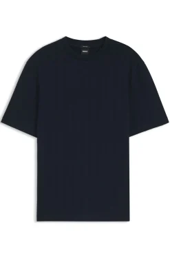 Regular-Fit T-Shirt aus Baumwolle mit erhabener Jacquard-Struktur