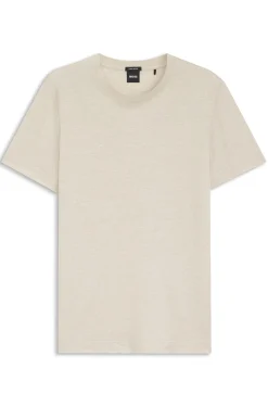 Regular-Fit T-Shirt aus Baumwolle und Leinen