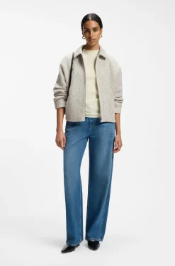 Regular-Fit Tweed-Blazer aus zweifarbigem Tweed