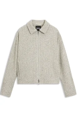 Regular-Fit Tweed-Blazer aus zweifarbigem Tweed