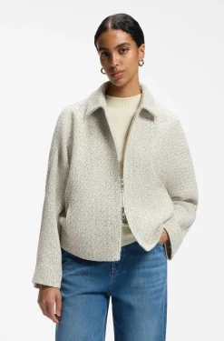 Regular-Fit Tweed-Blazer aus zweifarbigem Tweed