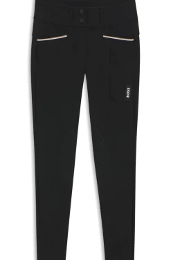 Reithose mit hohem Bund und Kniebesatz