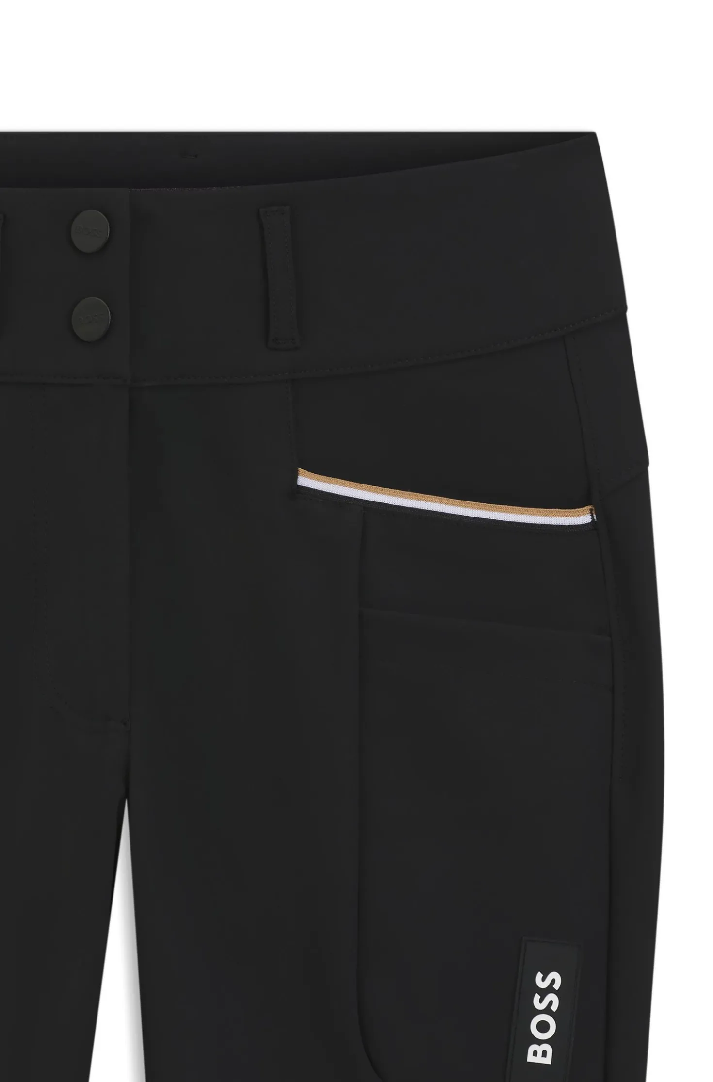 Reithose mit hohem Bund und Kniebesatz