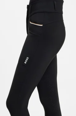 Reithose mit hohem Bund und Kniebesatz