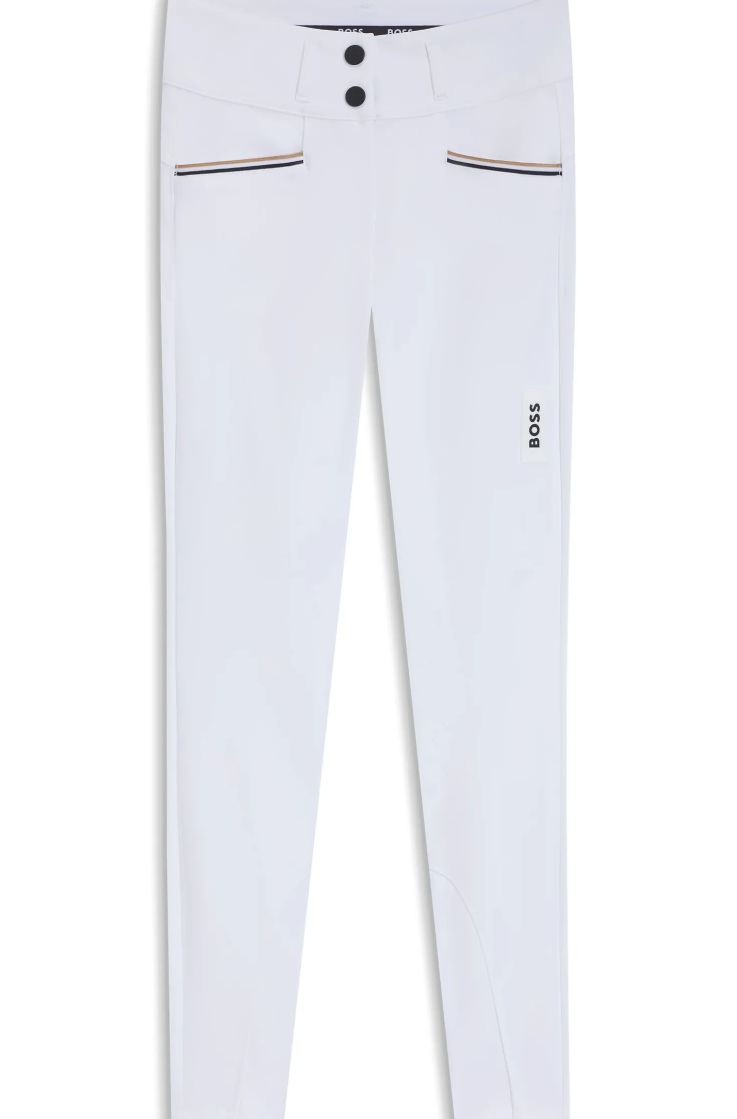 Reithose mit hohem Bund und Kniebesatz