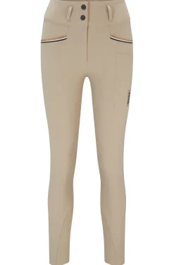 Reithose mit hohem Bund und Kniebesatz