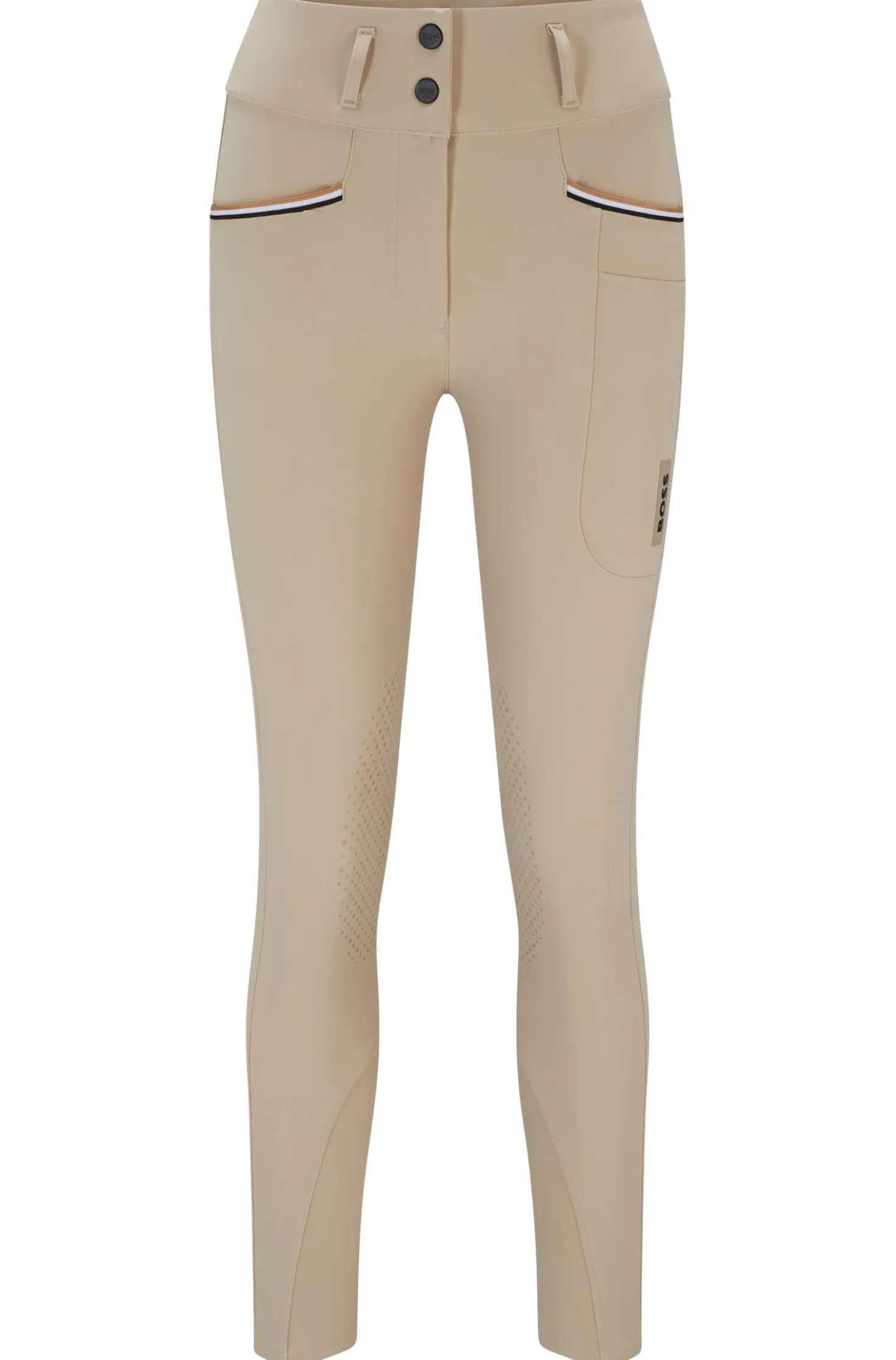 Reithose mit hohem Bund und Kniebesatz