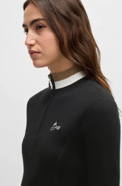 Reitsport-Pullover mit Rippstruktur und Troyerkragen