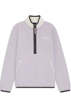 Reitsport-Sweatshirt aus Stretch-Baumwolle mit kurzem Reißverschluss