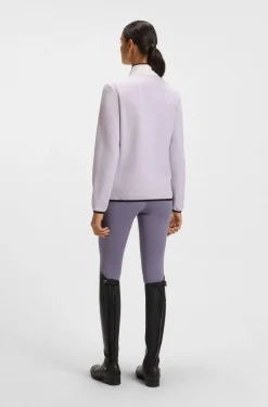 Reitsport-Sweatshirt aus Stretch-Baumwolle mit kurzem Reißverschluss