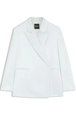 Relaxed-Fit Blazer aus Satin mit verdecktem Verschluss