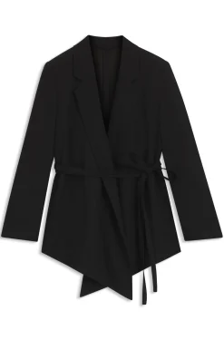 Relaxed-Fit Blazer aus Woll-Mix mit Gabardine-Struktur