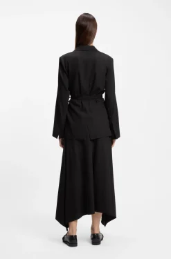 Relaxed-Fit Blazer aus Woll-Mix mit Gabardine-Struktur