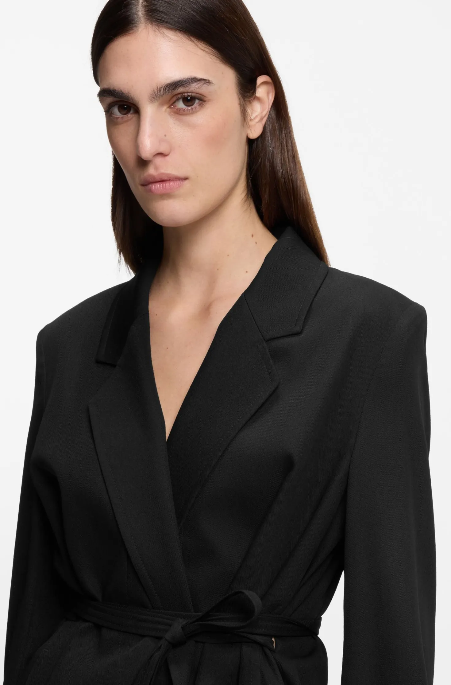 Relaxed-Fit Blazer aus Woll-Mix mit Gabardine-Struktur