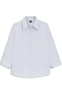 Relaxed-Fit Bluse aus Baumwoll-Popeline mit Kimonoärmeln