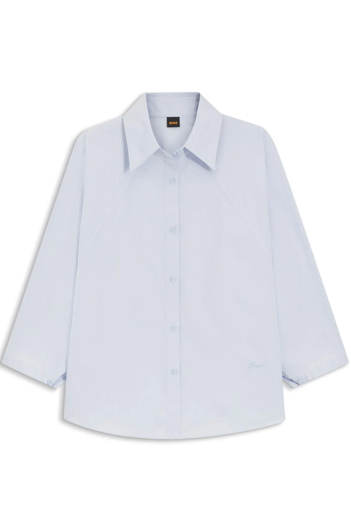 Relaxed-Fit Bluse aus Baumwoll-Popeline mit Kimonoärmeln