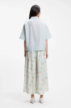Relaxed-Fit Bluse aus Baumwoll-Popeline mit Spitzkragen