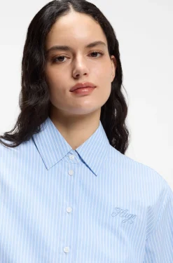 Relaxed-Fit Bluse aus gestreifter Baumwoll-Popeline
