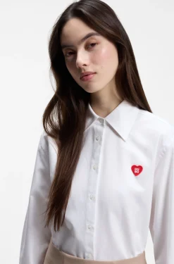 Relaxed-Fit Bluse aus Oxford-Baumwolle mit Herz-Logo